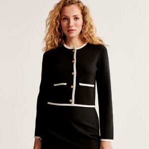 Abercrombie & Fitch Black and Cream Cardigan